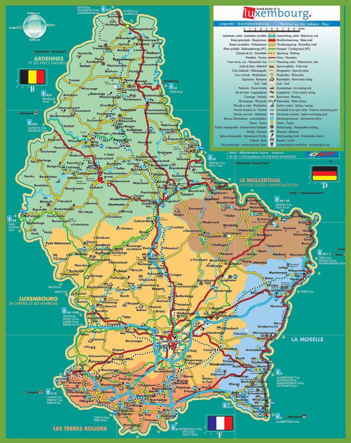卢森堡景点地图